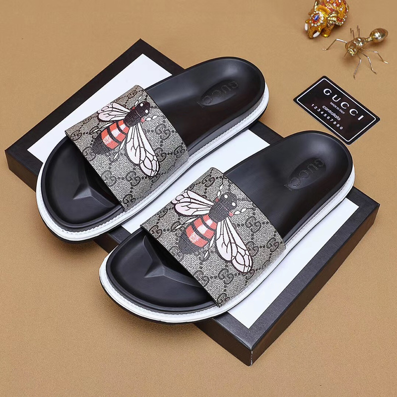 G*u*i bee printed slide sandal