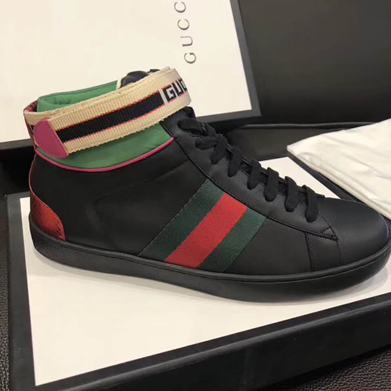G*u*i stripe ace high-top sneaker(black)