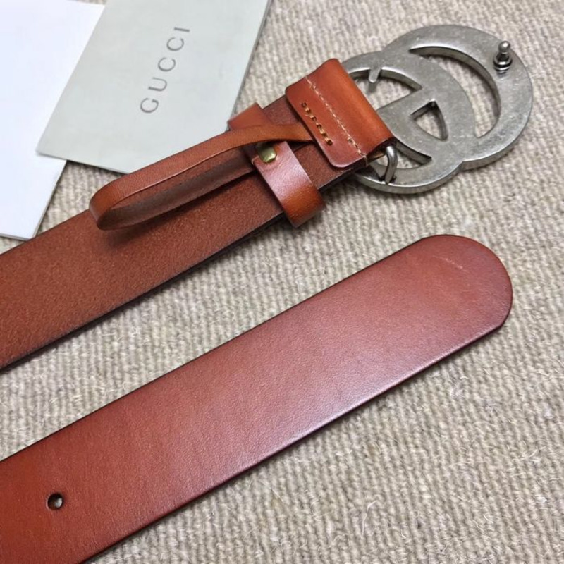 G*u*i leather belt with double g buckle