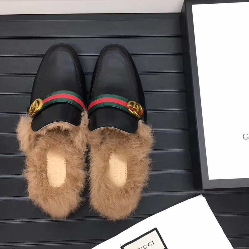 G*u*i fur loafers