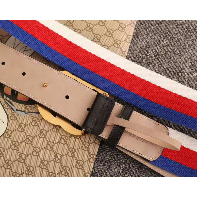 G*u*i web belt with double g buckle black