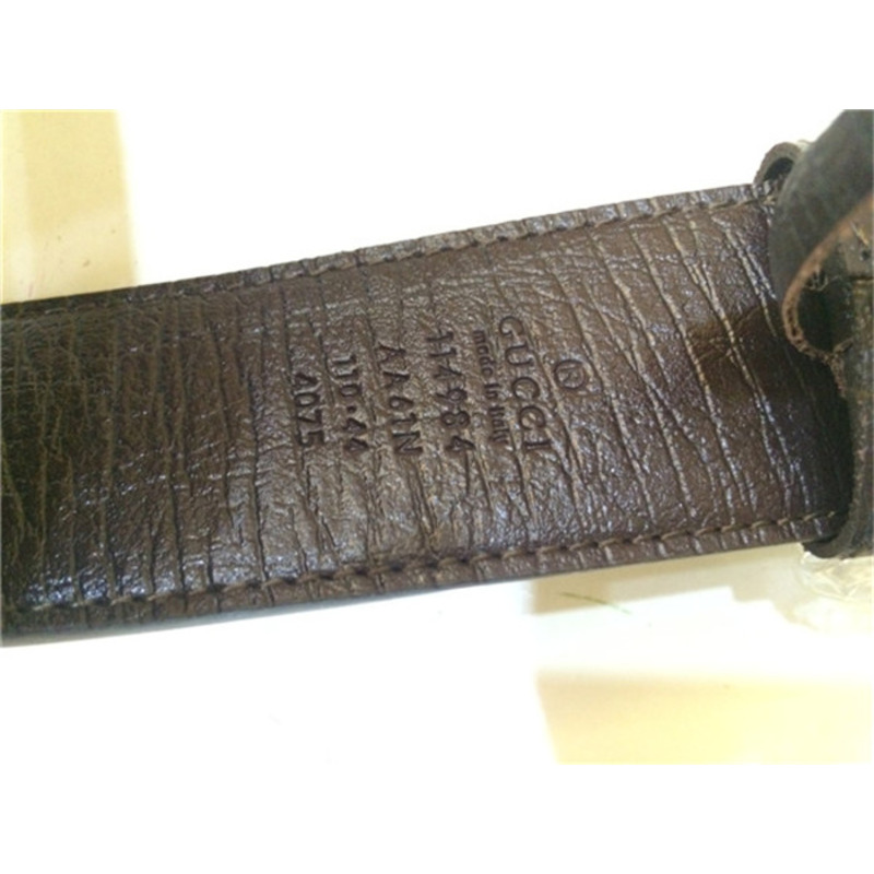 G*u*i brown fabric silver buckle
