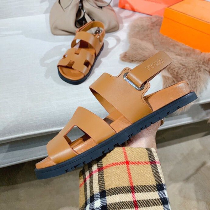H**mes takara sandals black