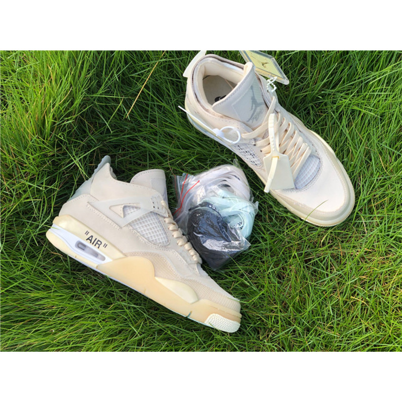 OFF White x Air Jordan 4 RETRO SP CV9388 100 Sneakers Men Women