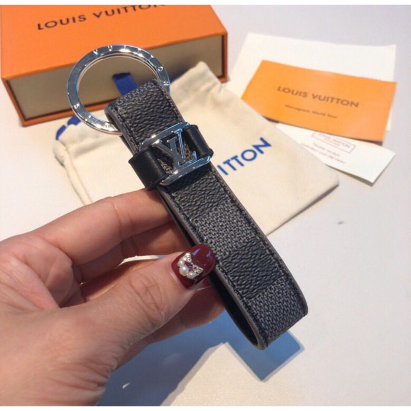 l**is V*t*n leather cord damier keychain