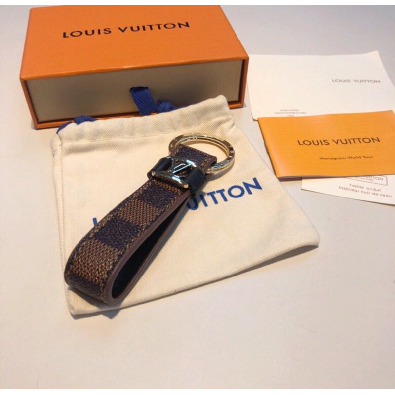 l**is V*t*n leather cord damier keychain