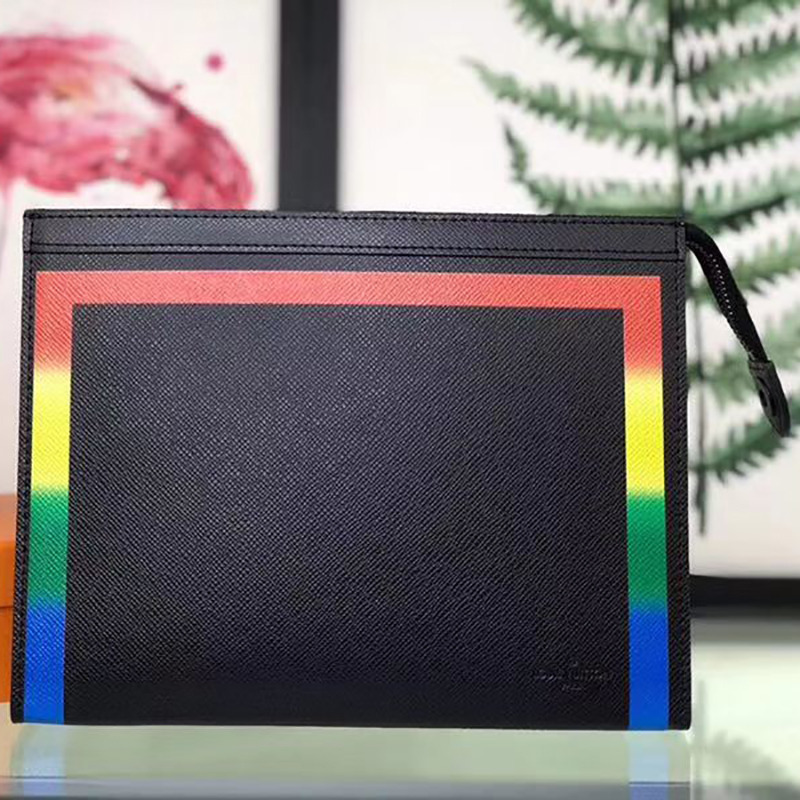 l**is V*t*n rainbow-colored outline pochette voyage mm