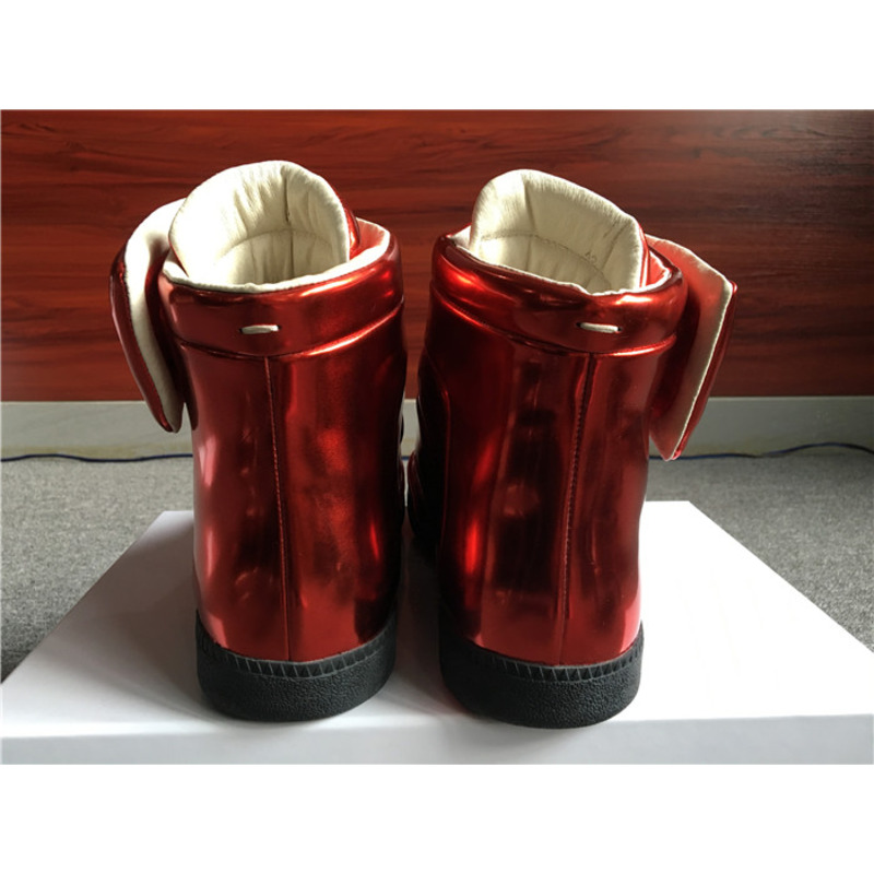 limited version ma*s*n Ma*i*la metallic red future leather high-top sneakers
