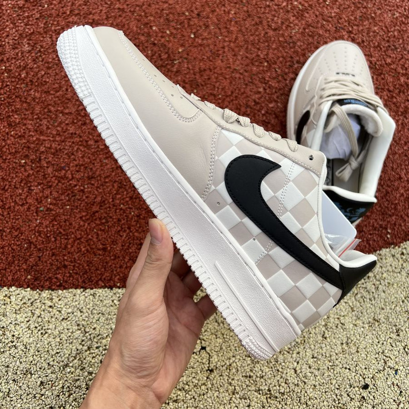 Nike Air Force 1 Beige Plaid DC8877 200 Sneakers Men Women
