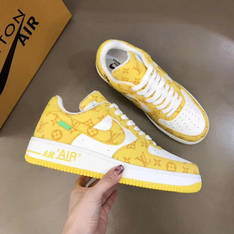 l**is V*t*n x nike air force 1 yellow sneakers