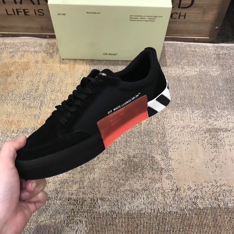 Off-White Low Top Stripe Sneakers in Black