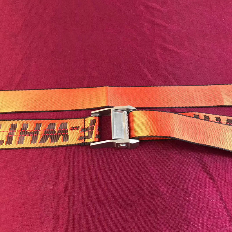 Off-White Waist Belt in Red With Silver Buckle