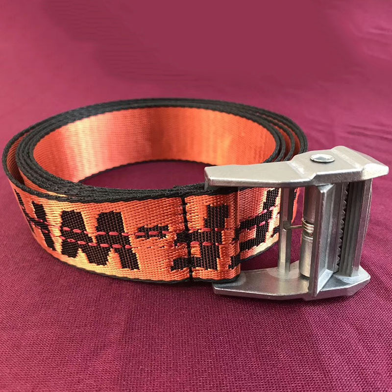 Off-White Waist Belt in Red With Silver Buckle