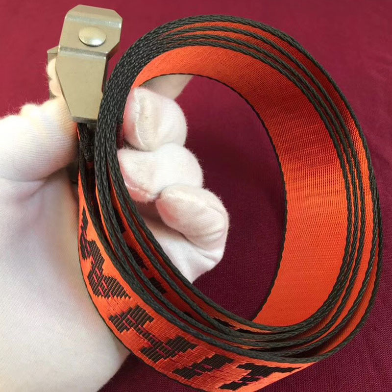 Off-White Waist Belt in Red With Silver Buckle