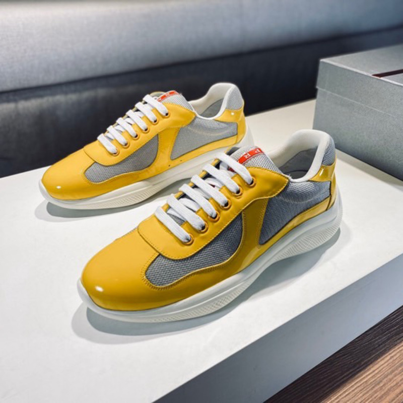Pra*a americas cup patent leather and nylon sneakers