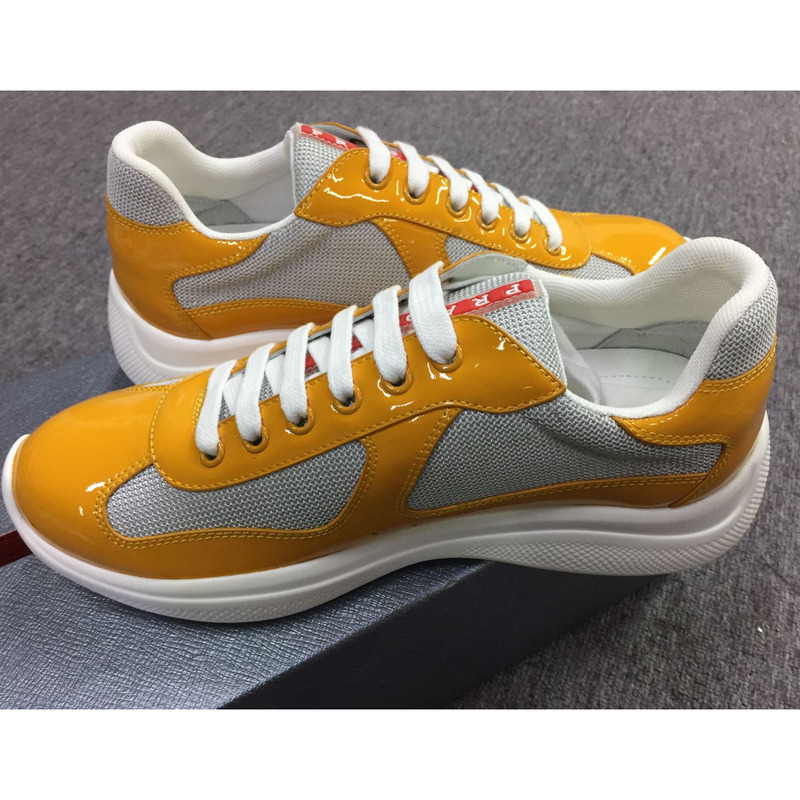 Pra*a americas cup patent leather and nylon sneakers