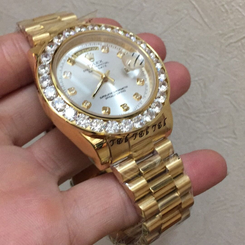 40mm rolex 18k yellow gold Di*m*nd watch