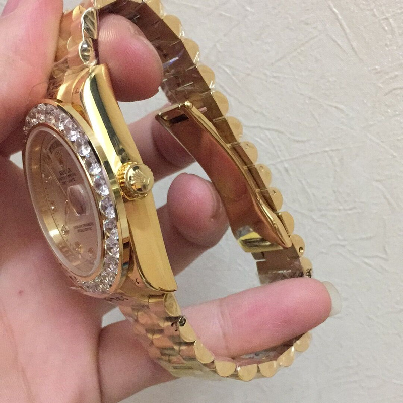 40mm rolex 18k yellow gold Di*m*nd watch
