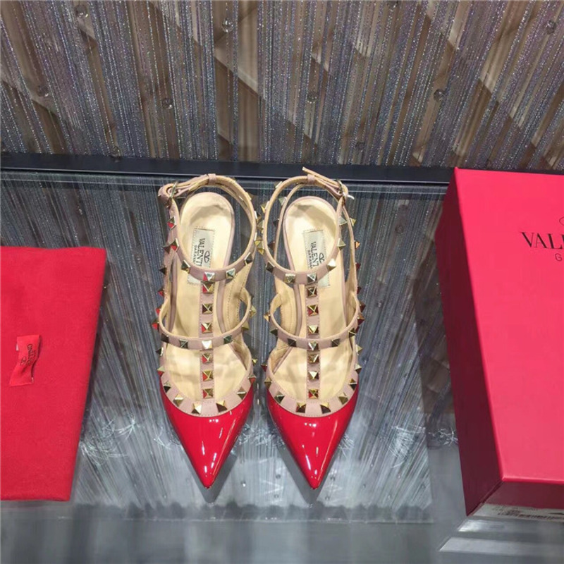 Valentino Red Rockstud Leather Caged Heel Pumps Women